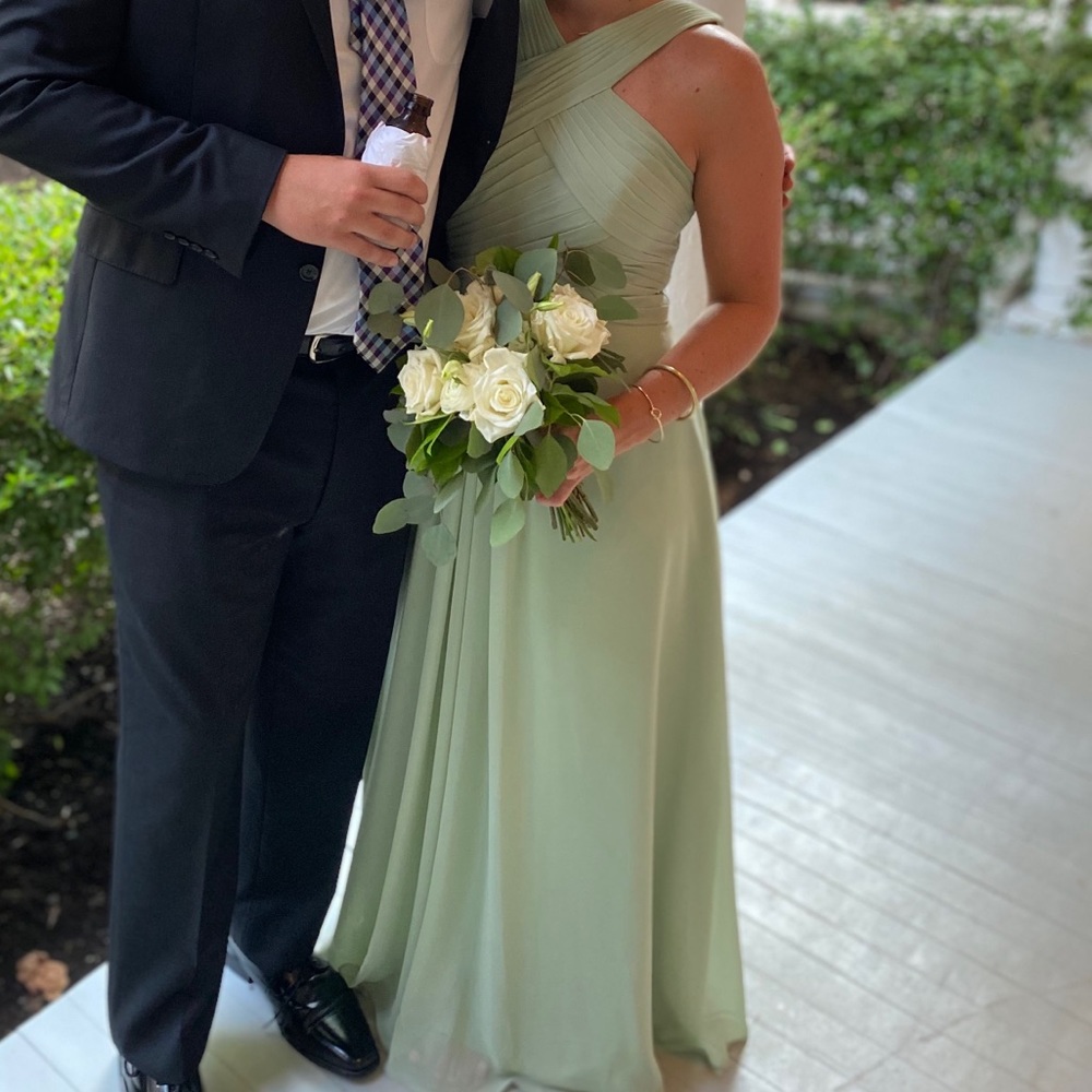 Azazie bridesmaid dress dusty sage